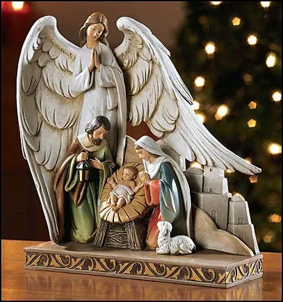 Nativity W/Angel Figurine
