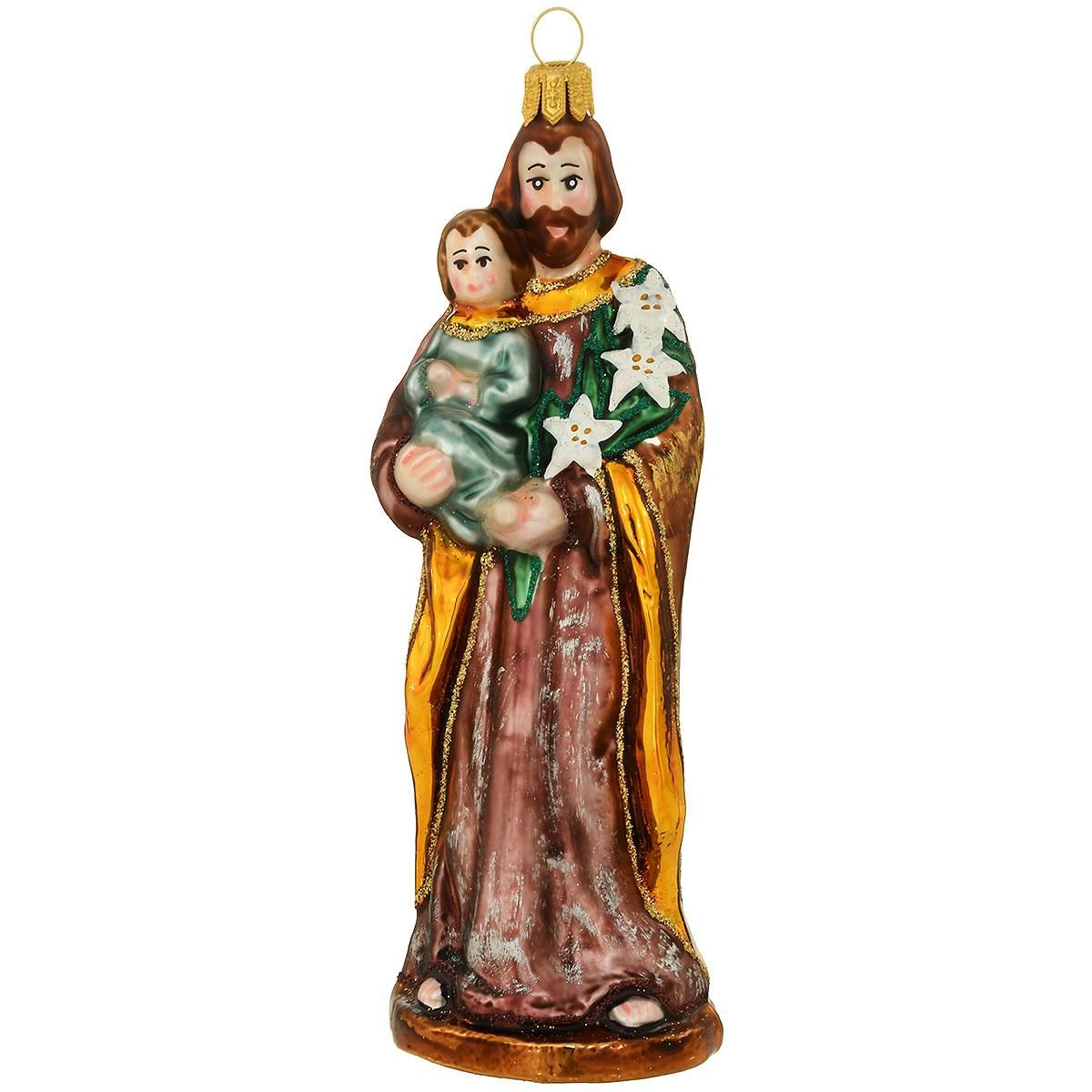 St Joseph Glass Ornament