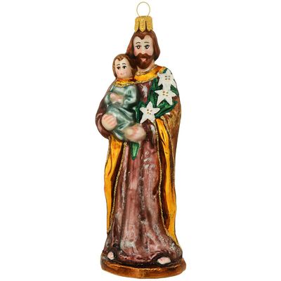 St Joseph Glass Ornament