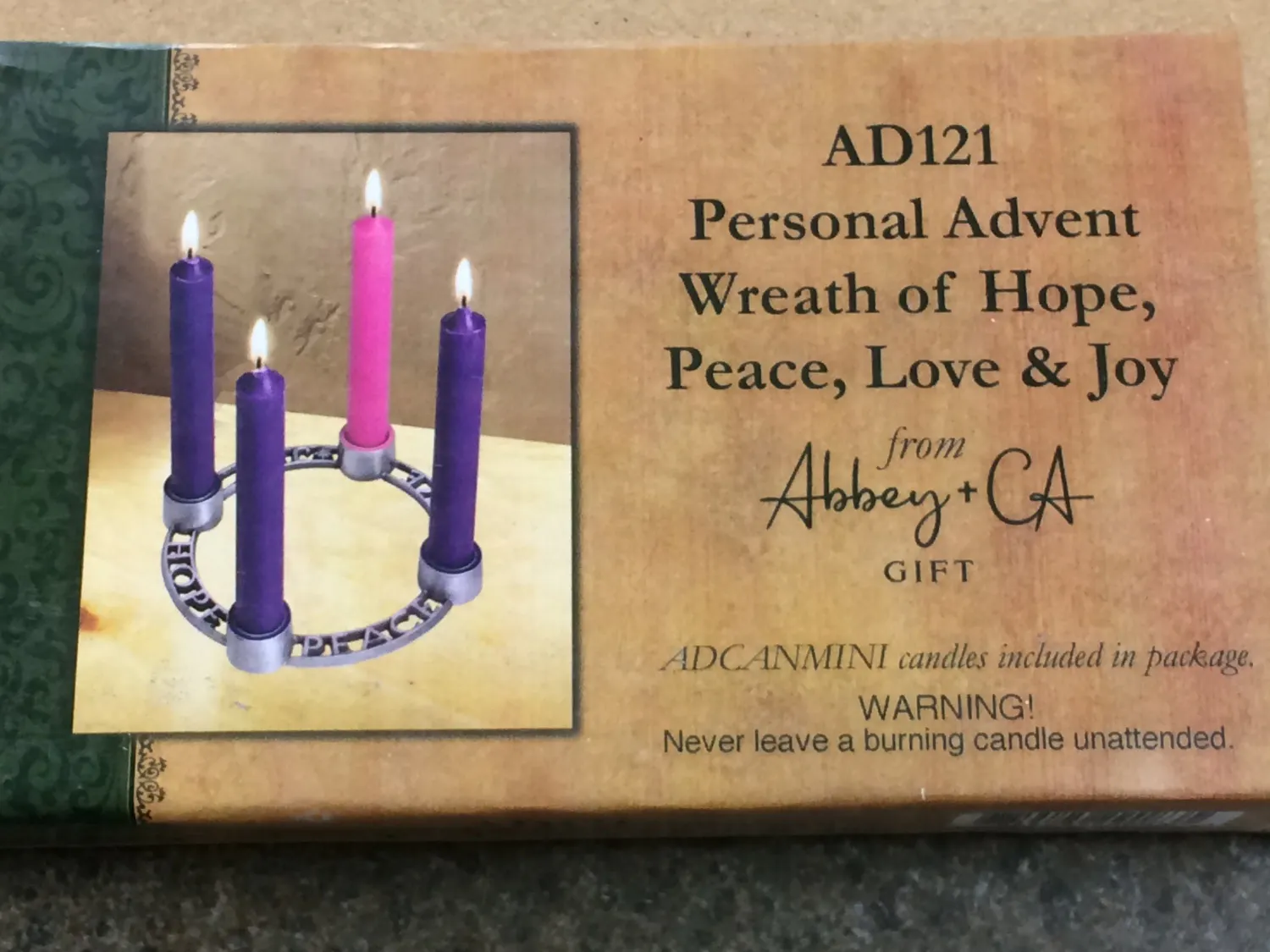 Mini Advent Wreath Hope Peace