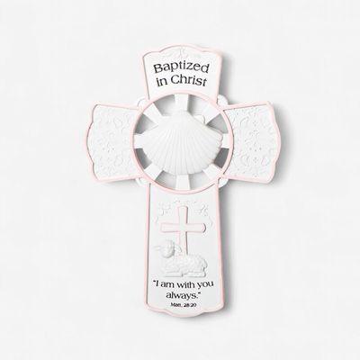 Girl Baptism Wall Cross 7.75"