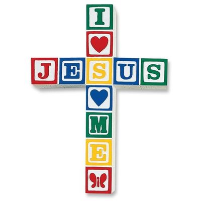 Abc Block Crib Cross/8"Primary