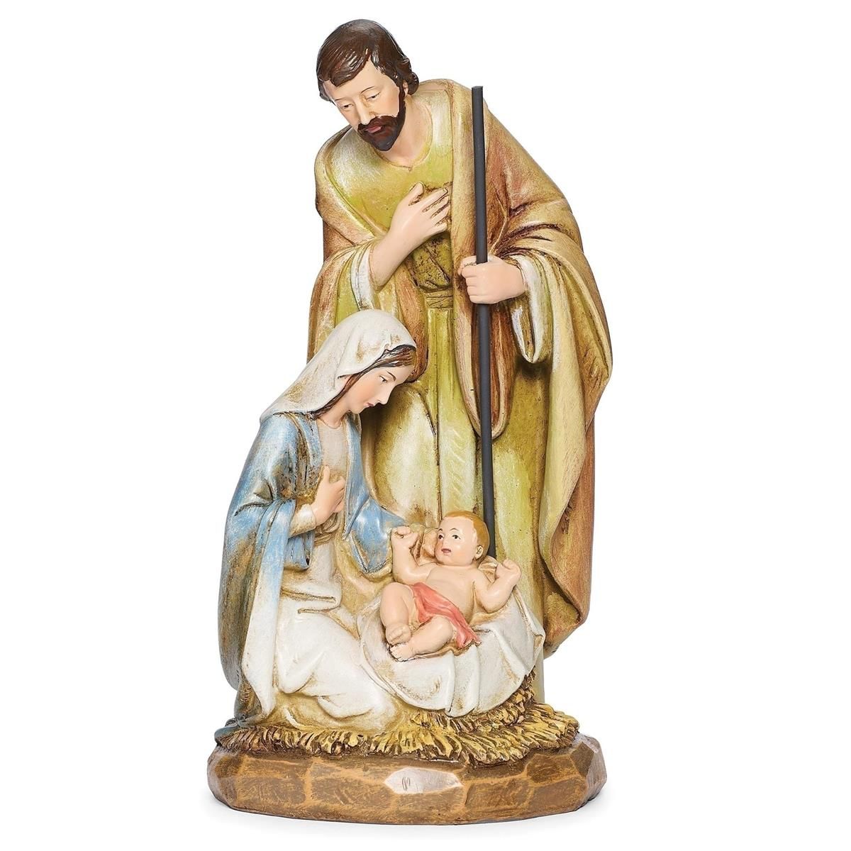 Wood Carve Look Holy Family 8"