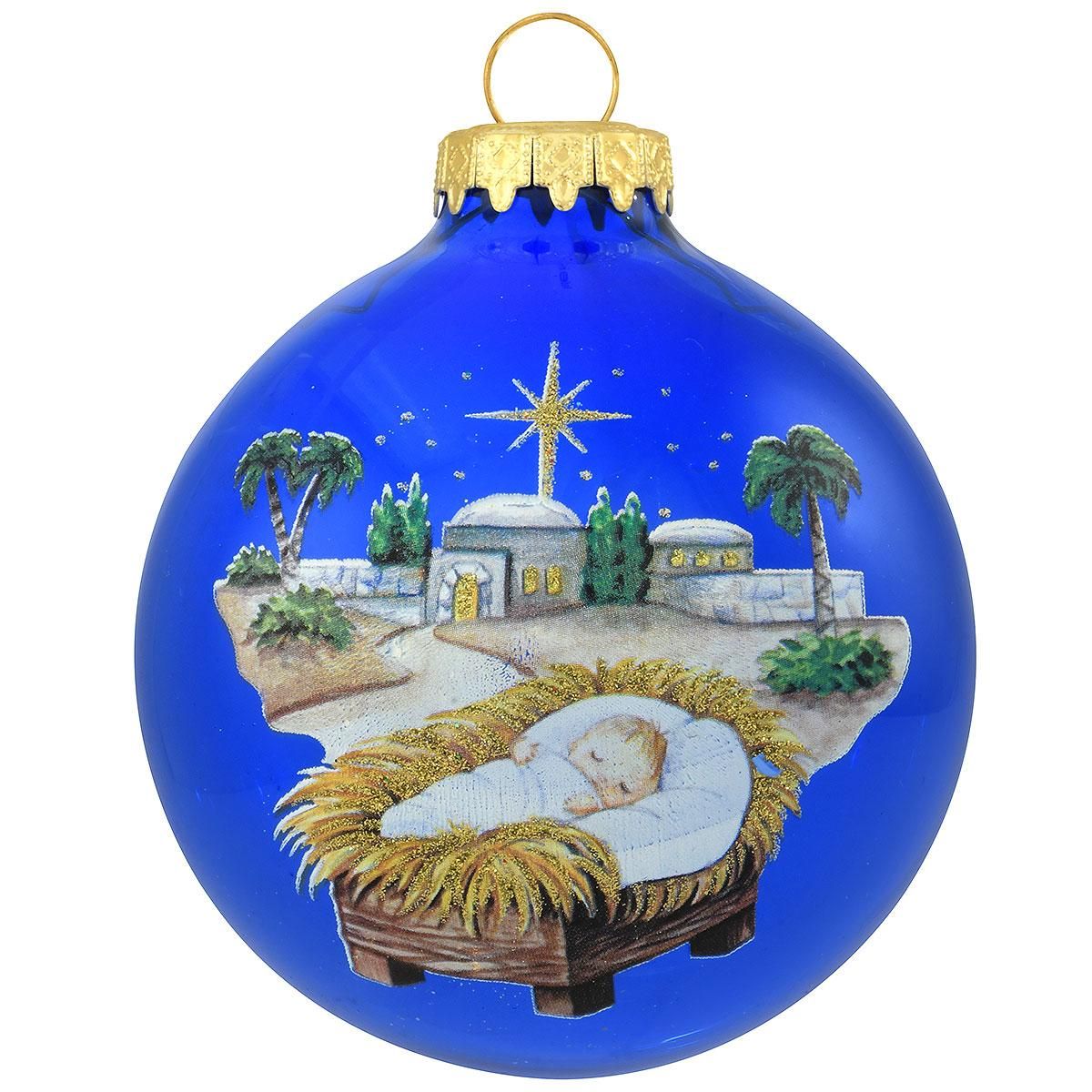 Baby Jesus Blue Ornament 2