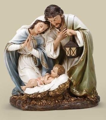 Lighted Nativity Wreath 17"