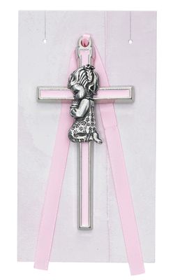 Pink Girls Crib Cross 3.5"