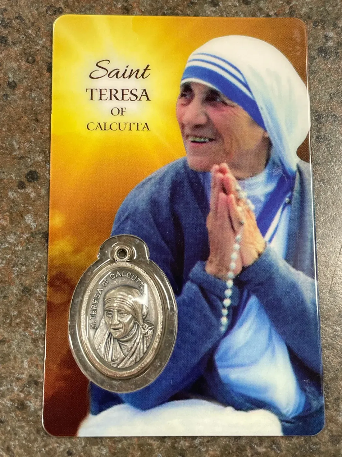 St Teresa Card With Medal