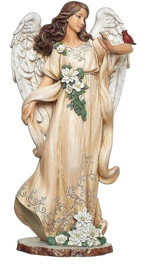 Christmas Rose Angel 10.75", Design: One Cardinal