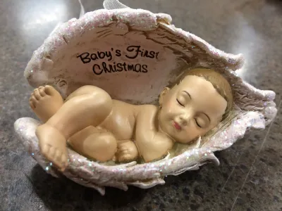 Baby In Wings Ornament 2.25"
