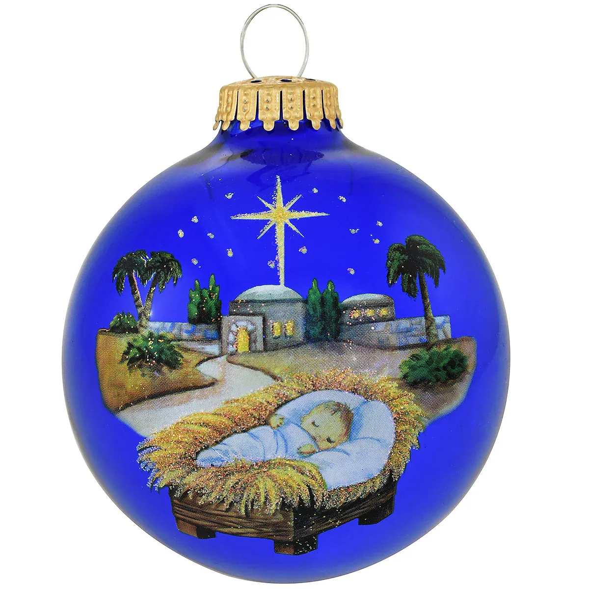 Baby Jesus Blue Ornament 1