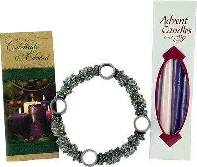 Holly Ivy Advent Wreath W/Cand