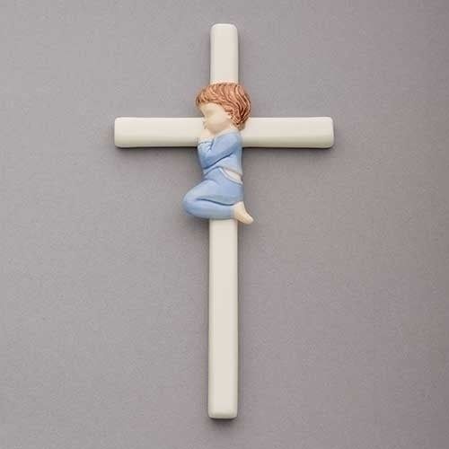 7.5" Porcelain Boy Cross