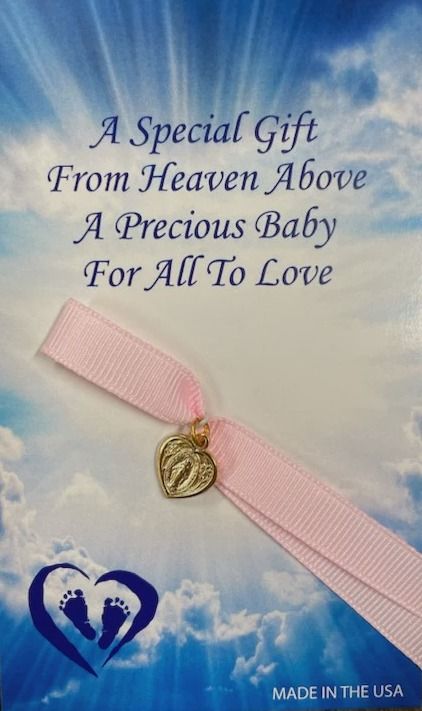 Pk Ribbon W/Mirac "Its A Girl"