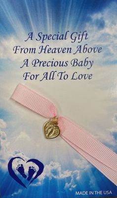 Pk Ribbon W/Mirac "Its A Girl"