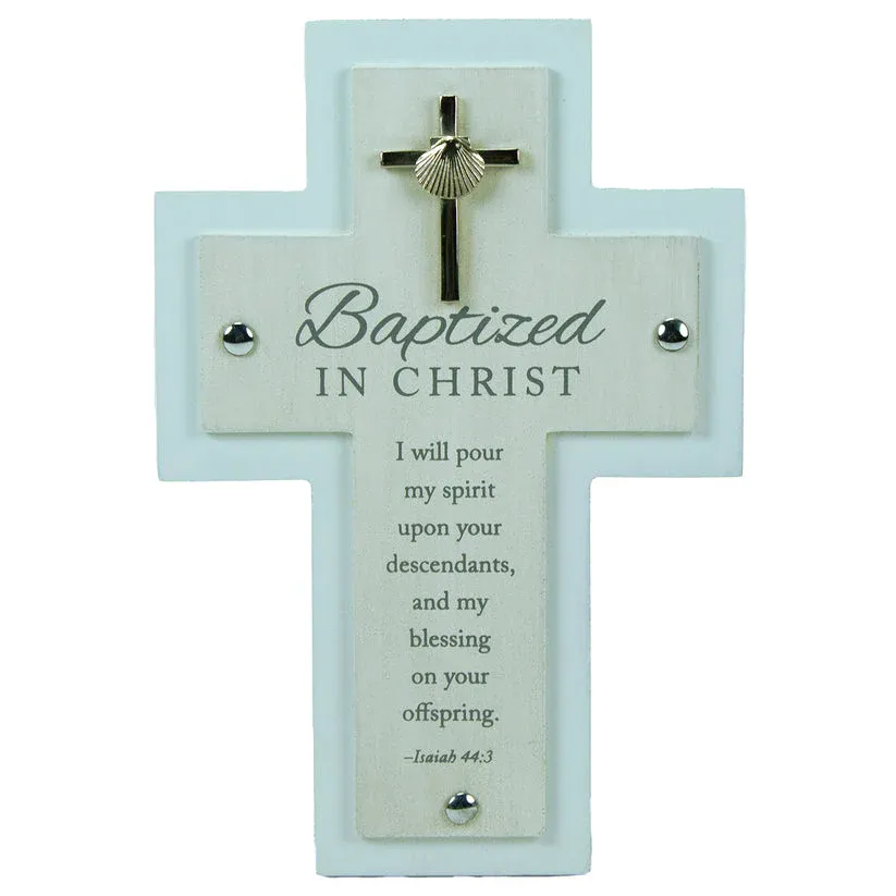 Blue Baptised In Christ Cross