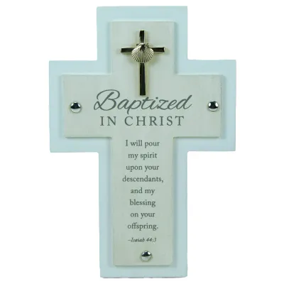 Blue Baptised In Christ Cross