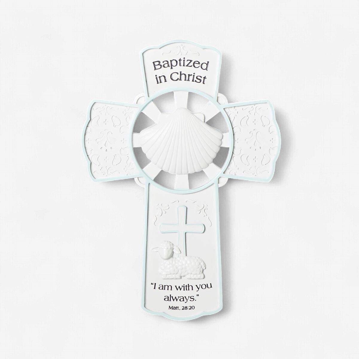 Boy Baptism Wall Cross 7.75"