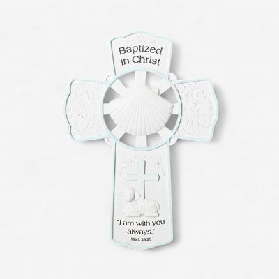 Boy Baptism Wall Cross 7.75"