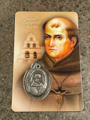 St Junipero Serra Card W Medal