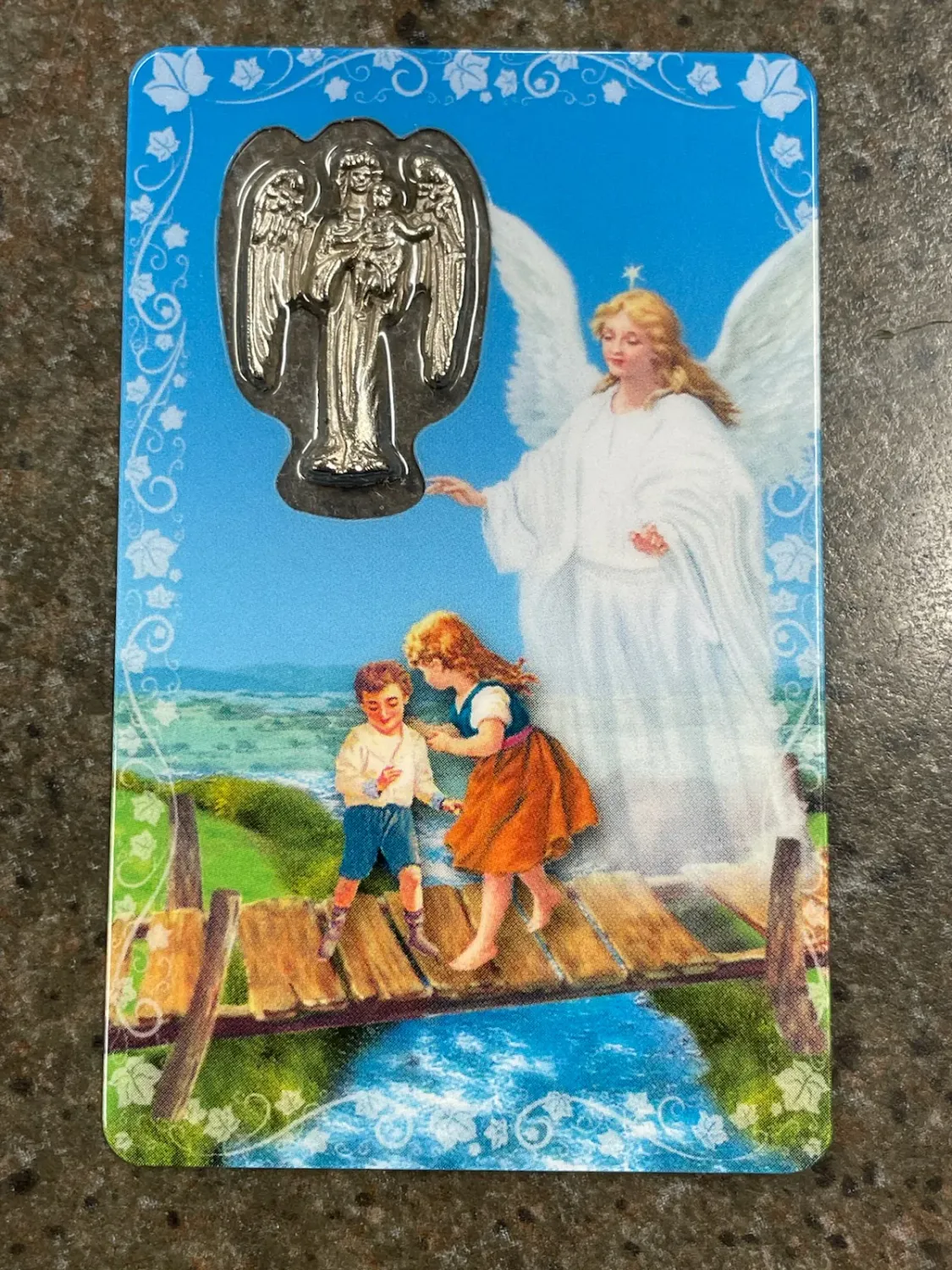 Guardian Angel Prayer Card/Med