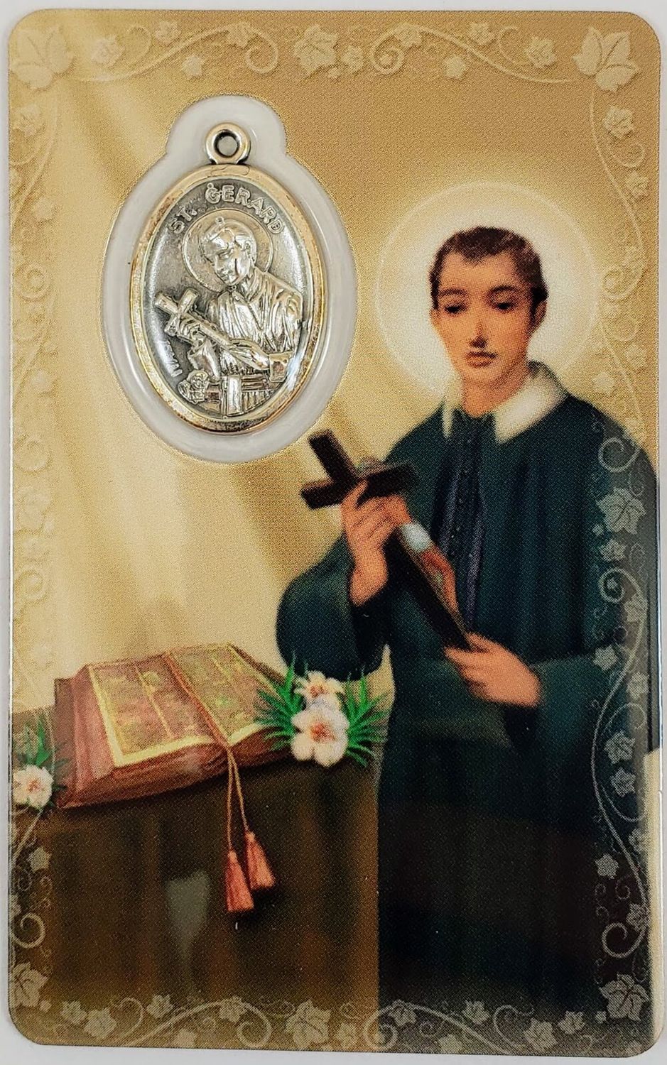 St Gerard Prayer Card W/ Medal