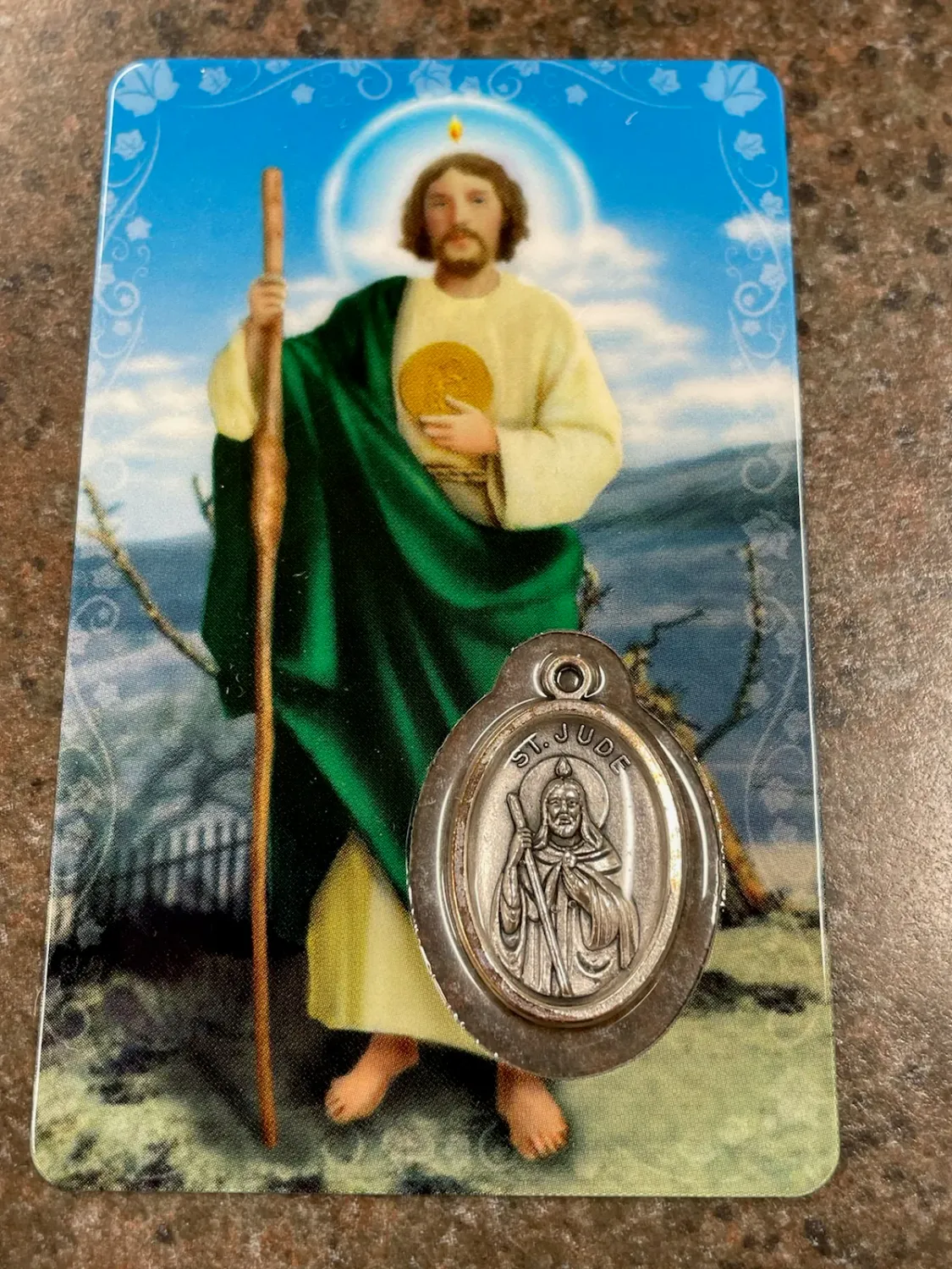 St Jude Prayer Card W/Medal