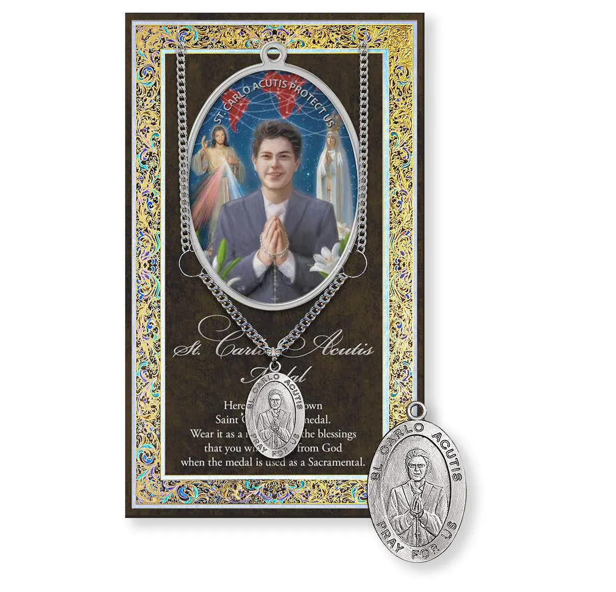 St Carlo Card With Medal 24"