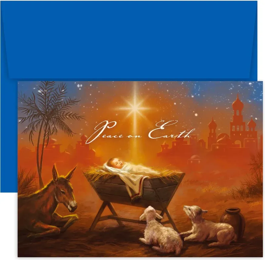 16Ct Boxed Baby Jesus W/Animal