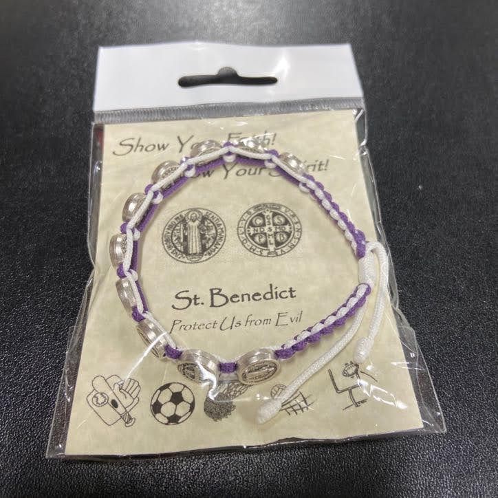 St Benedict Bracelet Dk Ppl/Wh
