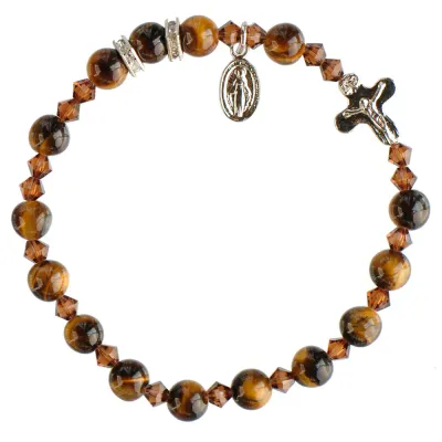 6mm Tigers Eye Rosary Bracelet