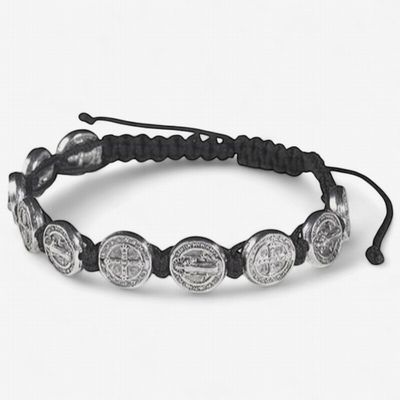 Corded Benedict Medal Bracelet