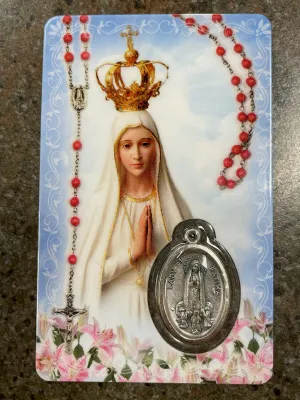 Rosary Mysteries Card W/Medal