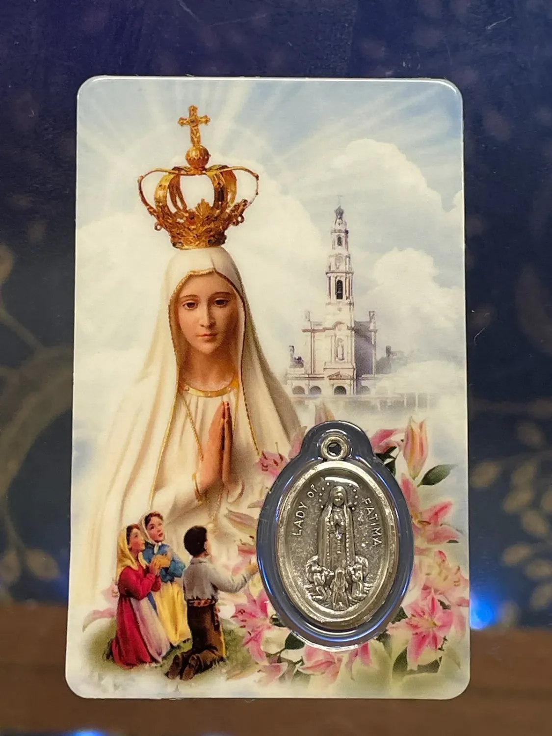 Our Lady of Fatima Crd W/Medal