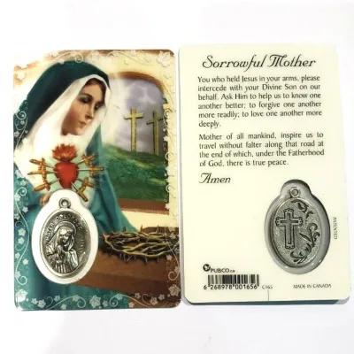 Ol of Sorrows Card W/Medal