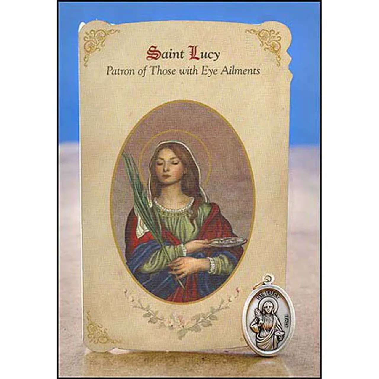 St Lucy Card And Medal