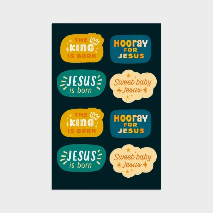 8Ct Nativity Sticker Card