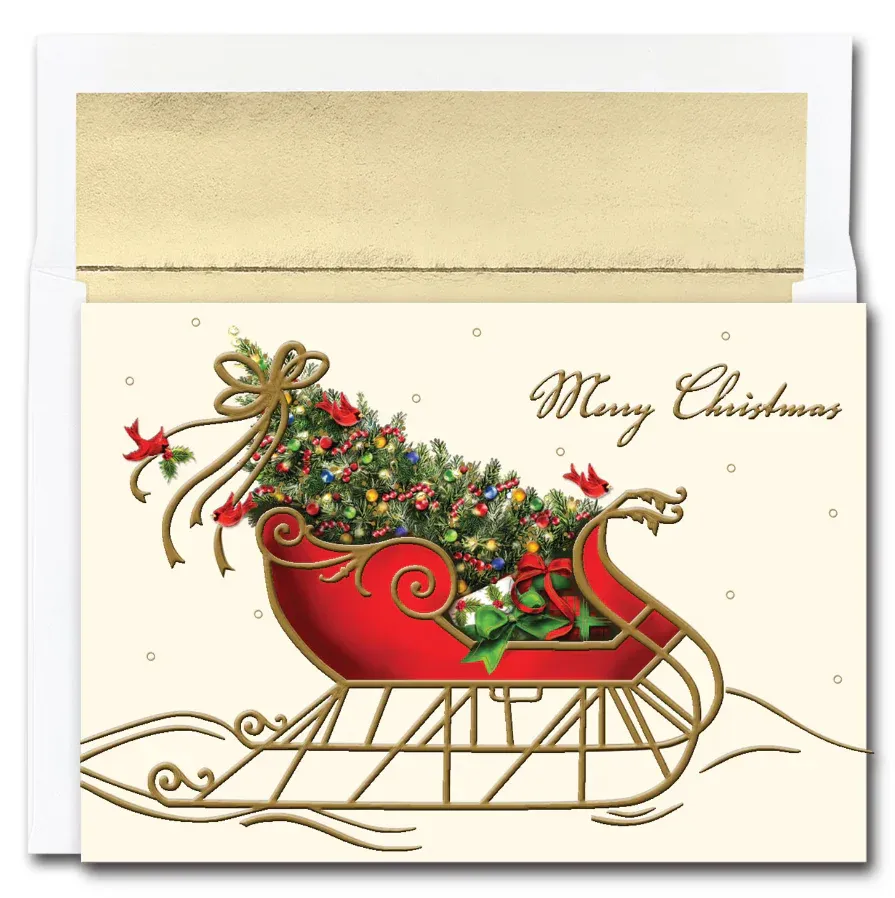 15Ct Holiday Sleigh Boxed