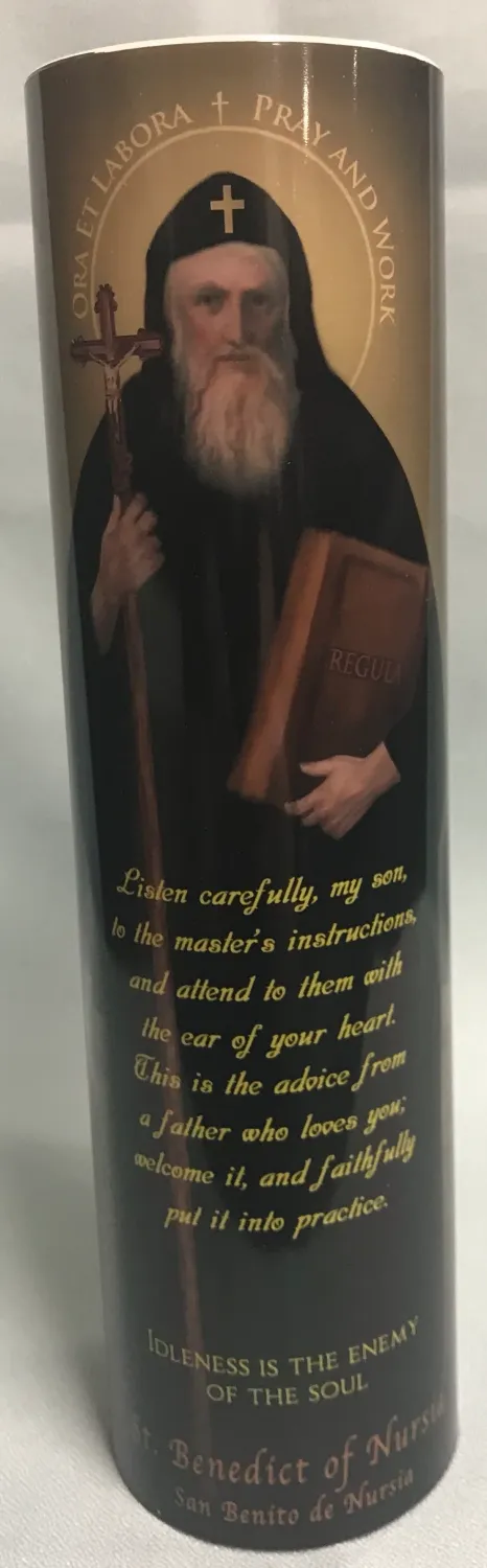 Led Candle St. Benedict