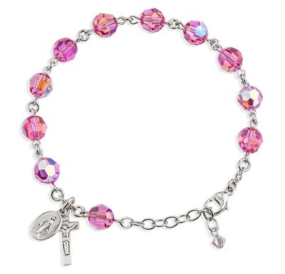SS Pink Crystal Ros Bracelet