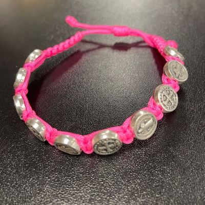 St Benedict Bracelet Neon Pink
