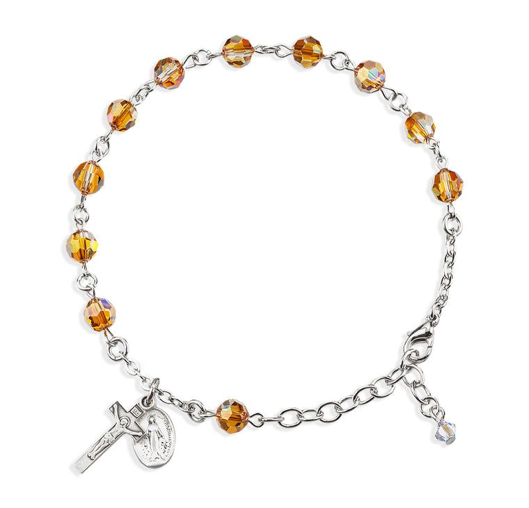 6mm SS Copper Rosary Bracelet