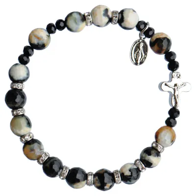 8mm Zebra Jasper Ros Bracelet