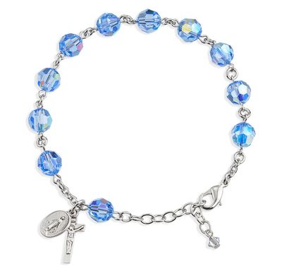 SS Lt Sapphire Rosary Bracelet
