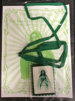 Green Laminated Scapular