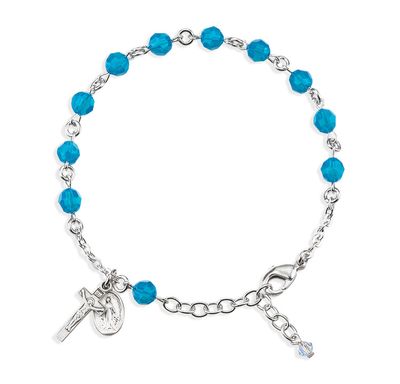 6mm Blue Opal Rosary Bracelet
