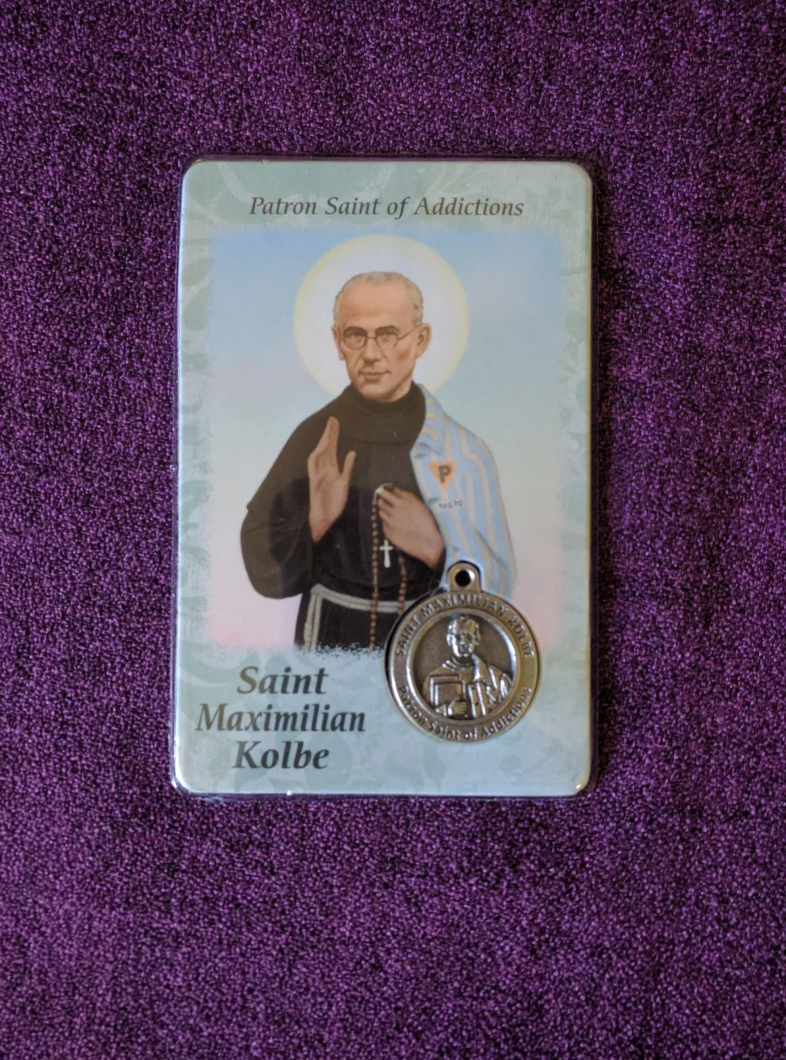 St Maximilian Card W/ Medal