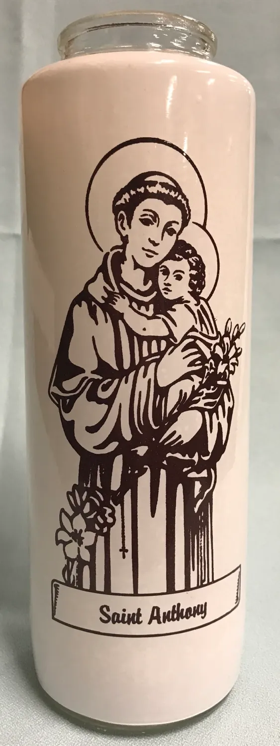 6-Day Glass St Anthony Candle