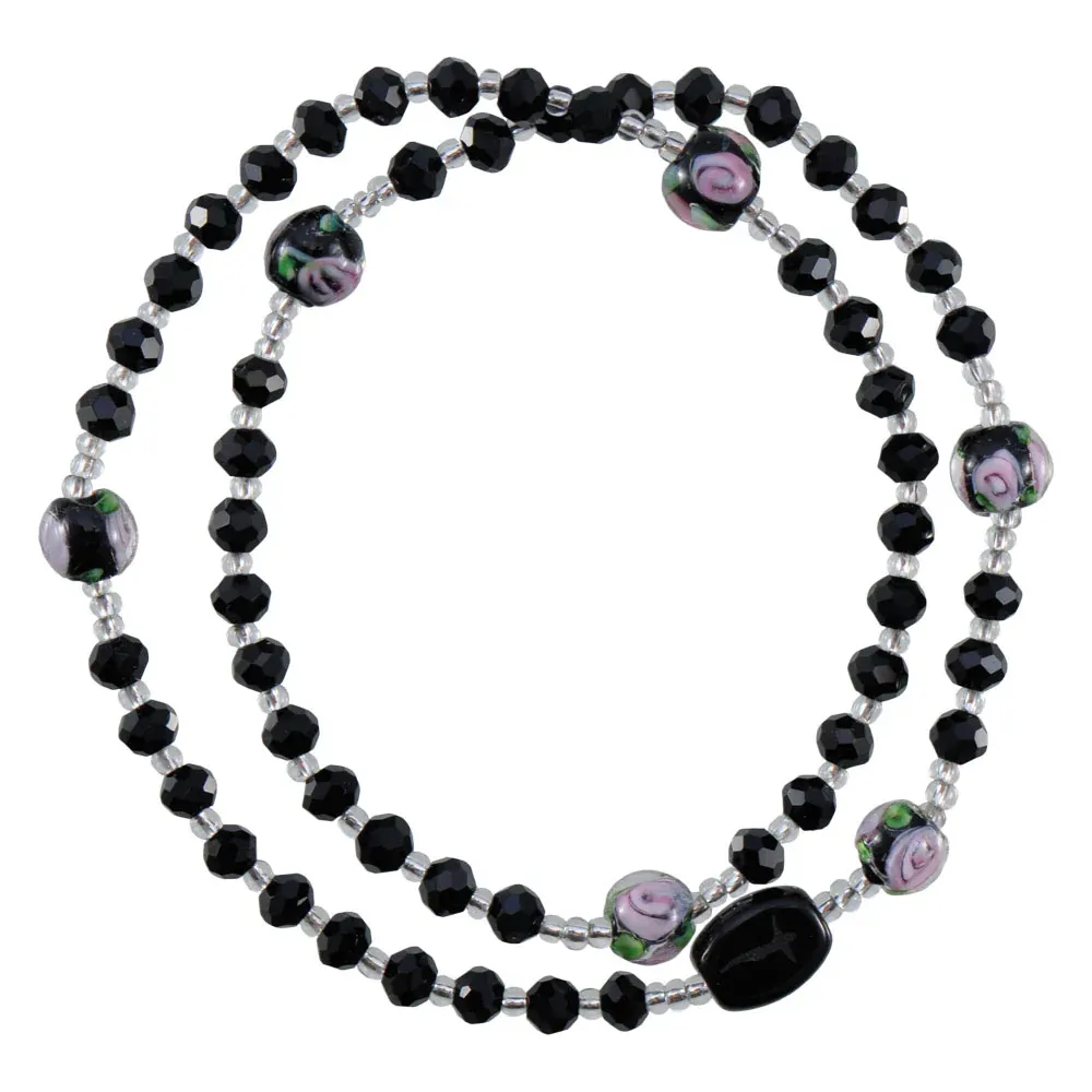 4mm Black Crystal Twist Braclt