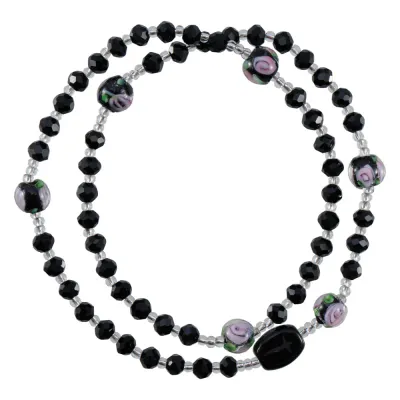 4mm Black Crystal Twist Braclt