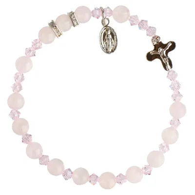 6mm Rose Quartz Rosary Brclt
